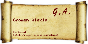 Gromen Alexia névjegykártya